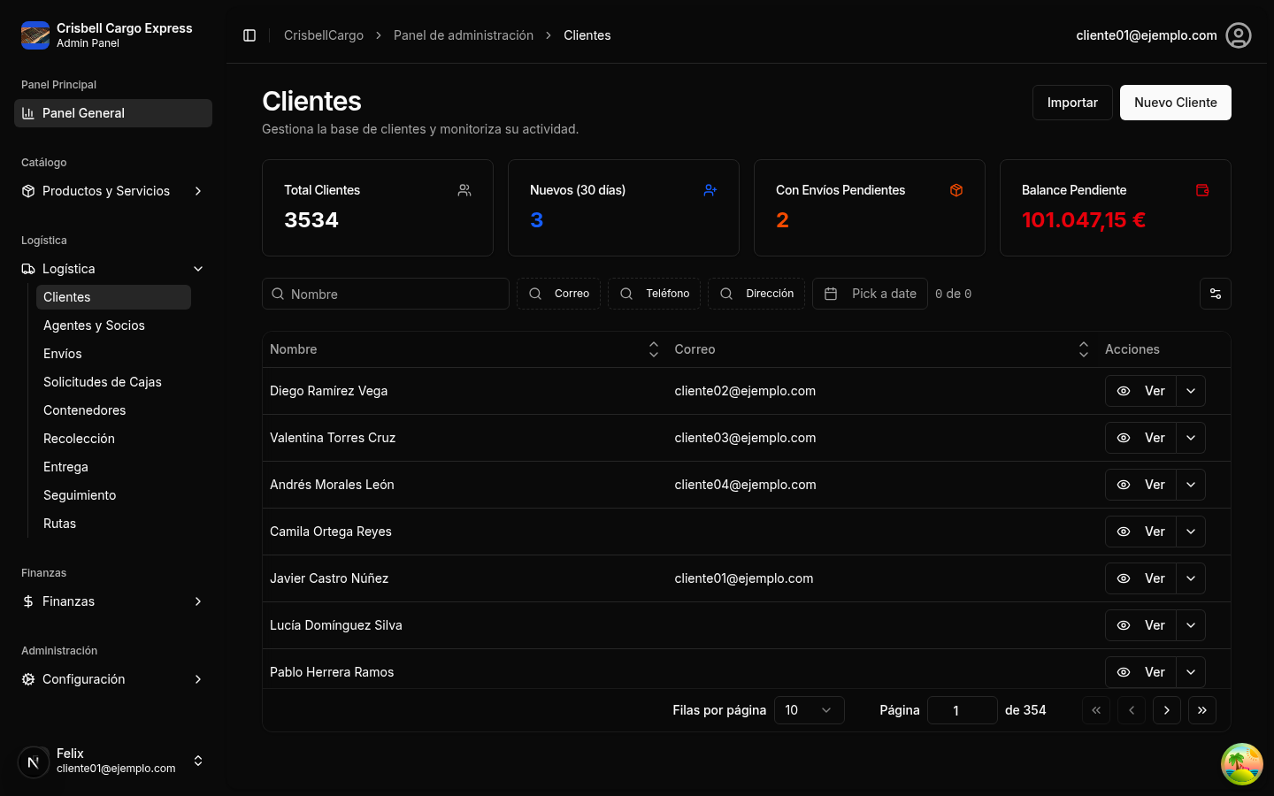 CrisbellCargo — Clientes
