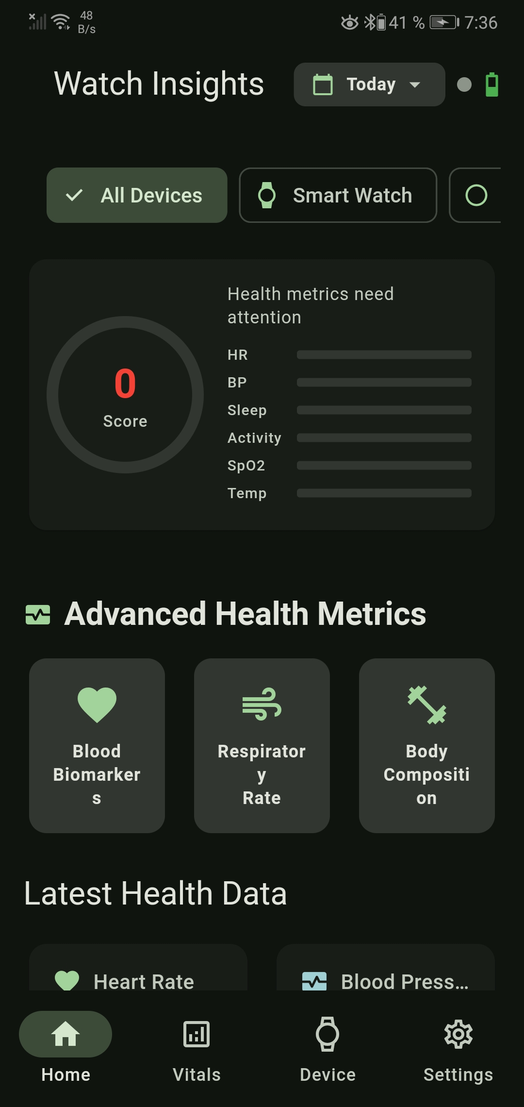 Watch Insights — Conexión